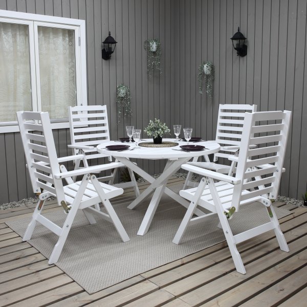 Positionsstol för utomhus vit - Båstad + Fläckborttagare för möbler Positionsstol för utomhus vit - Båstad + Fläckborttagare för möbler
