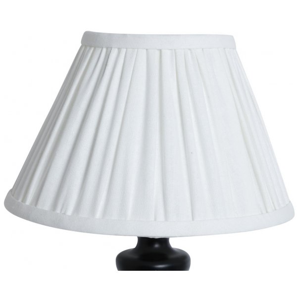 Rund veckad lampskrm 16x33x21 - Vit linne