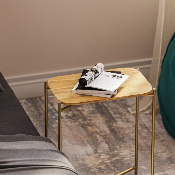 Vela 3 sidobord - Guld/beige Vela 3 sidobord - Guld/beige