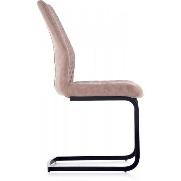 Chaise de salle à manger Floretta - PU beige foncé / noir Chaise de salle à manger Floretta - PU beige foncé / noir