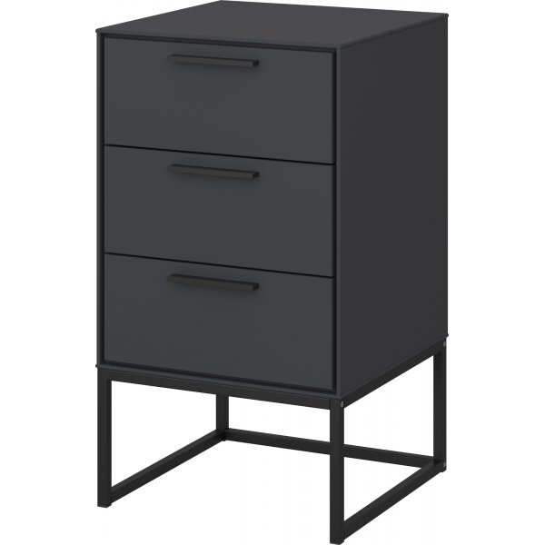Slimline nachtkastje 3 - Grijs/zwart