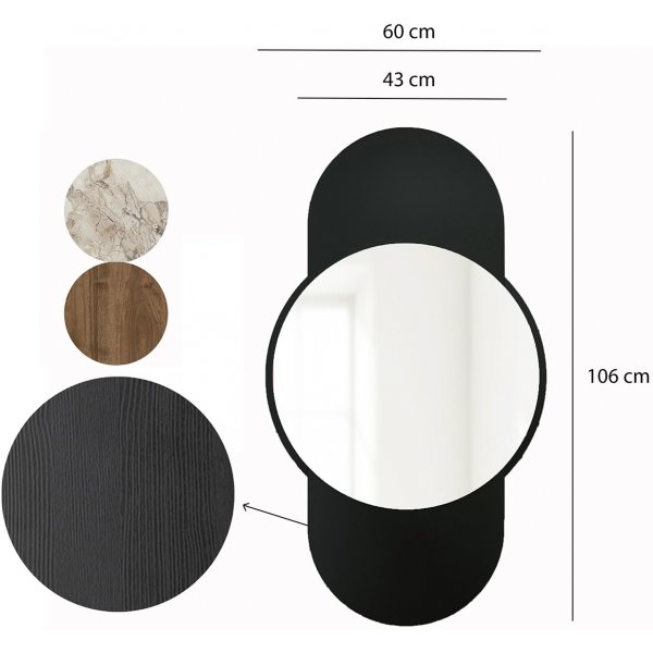 Time spegel - Svart Time spegel - Svart