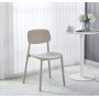 Arkimedes stapelbar matstol - Stol i beige plast + Textilskydd fr utembler