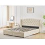 Sngram med frvaring inklusive snggavel 180 x 200 cm - Beige