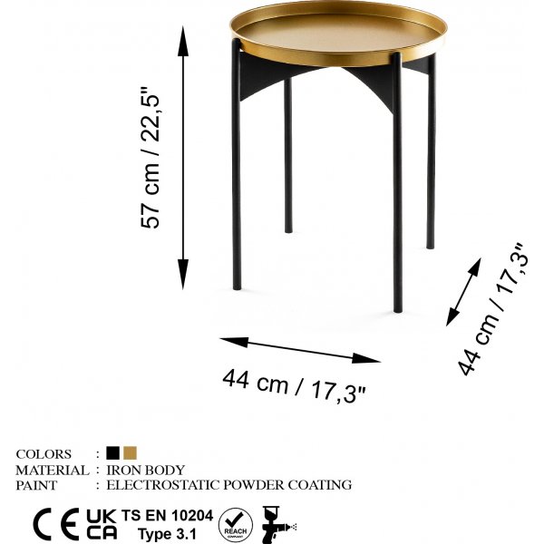 Vela 2 bijzettafels - Zwart/goud Vela 2 bijzettafels - Zwart/goud