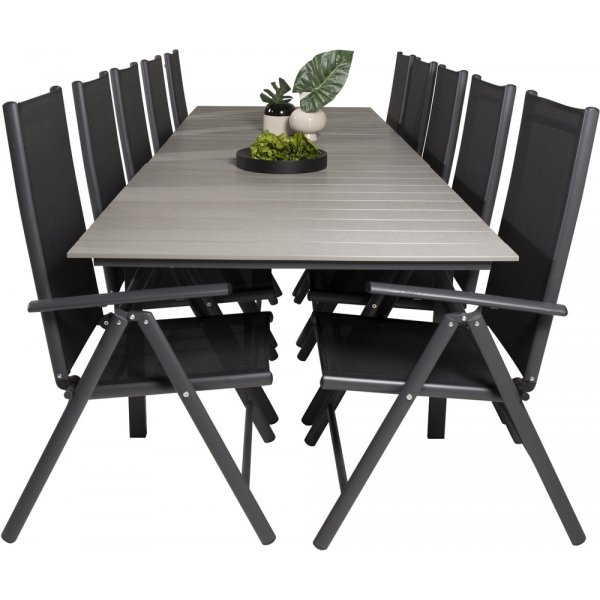 Levels utematgrupp med 10 st Break stolar - Svart/Grå Levels utematgrupp med 10 st Break stolar - Svart/Grå