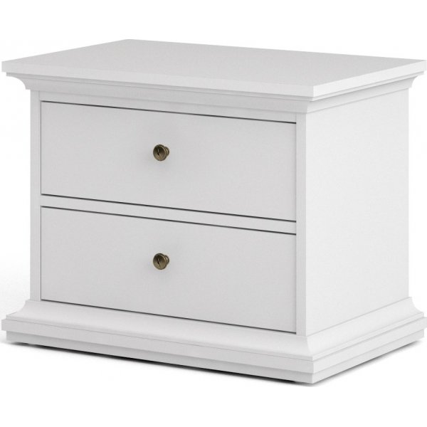 Paris nachtkastje met 2 lades - Wit Paris nachtkastje met 2 lades - Wit