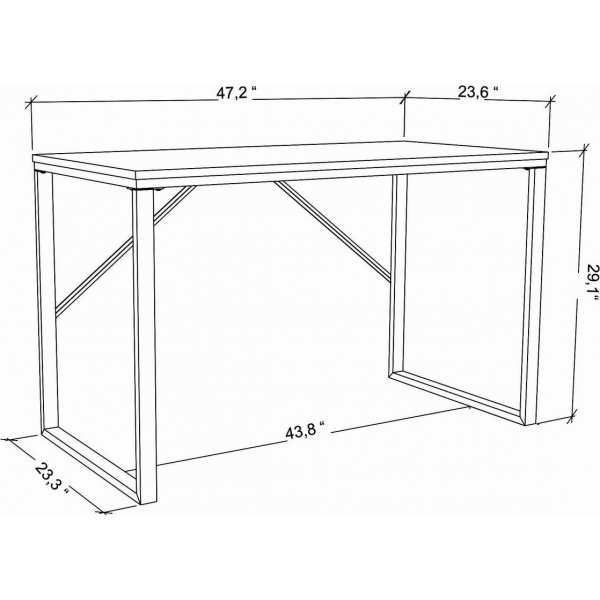 Bureau Layton 120 x 60 cm - Noir/blanc Bureau Layton 120 x 60 cm - Noir/blanc