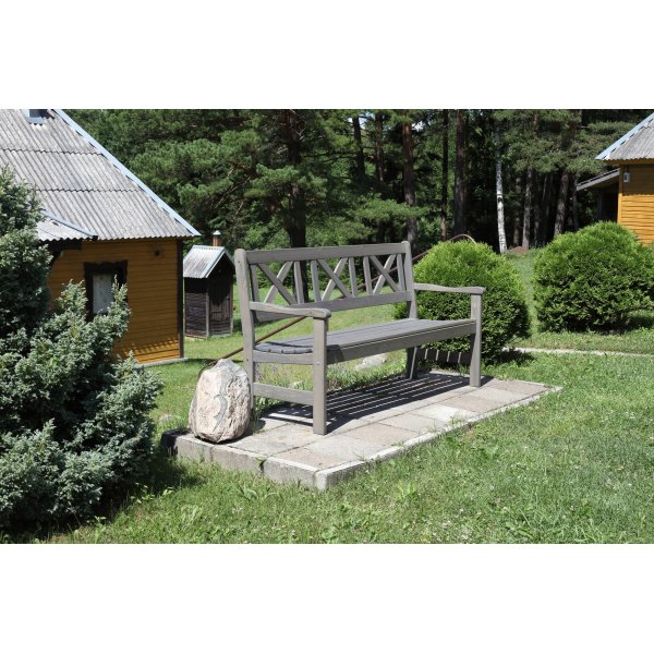 Bollns tuinbank 3-zits - Grijs + Vlekverwijderaar voor meubels