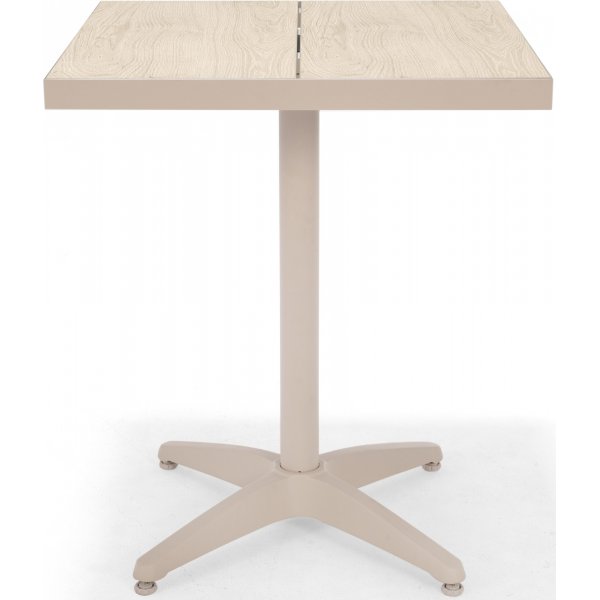 Urbanite cafgroep met tafel 63 x 63 cm en 2 stapelbare eetkamerstoelen - Beige