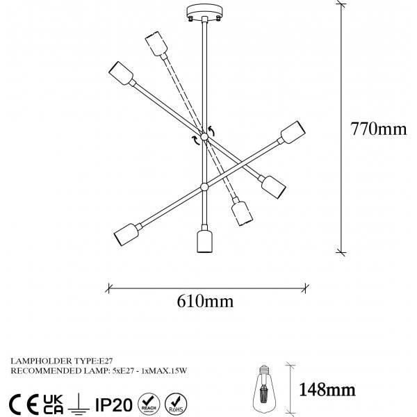 Beste plafonnier 10345 - Vintage