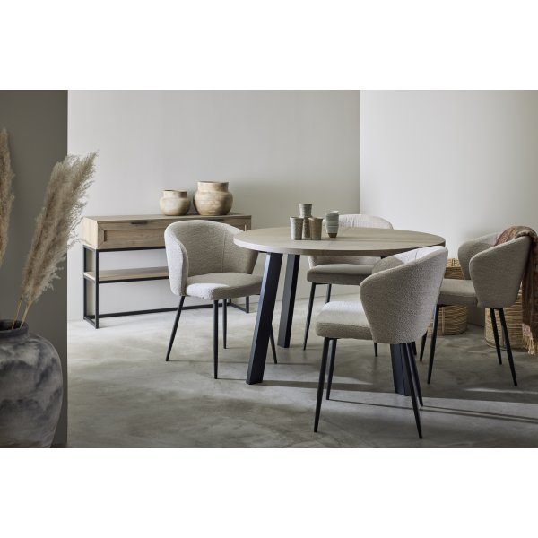 Table  manger pliante 120-200 x 120 cm - Chne/noir