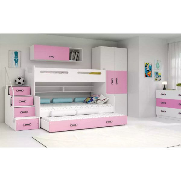 Max våningssäng med extrabädd 120 x 200 cm - Valfri färg Max våningssäng med extrabädd 120 x 200 cm - Valfri färg