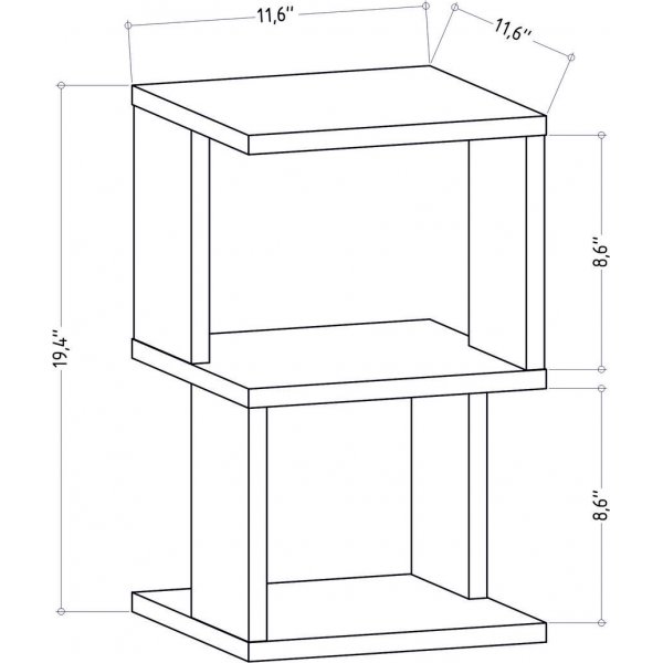 Chevet Carter - Anthracite/chêne Chevet Carter - Anthracite/chêne