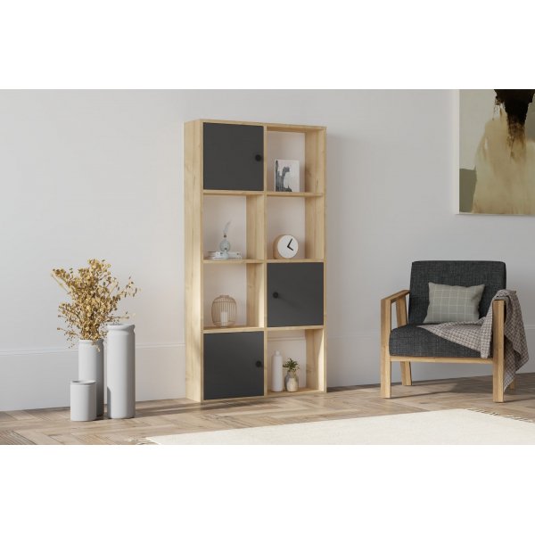 Une bibliothèque - Chêne saphir/anthracite Une bibliothèque - Chêne saphir/anthracite