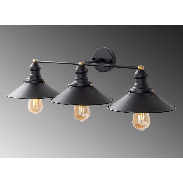 Conische wandlamp 12185 - Zwart