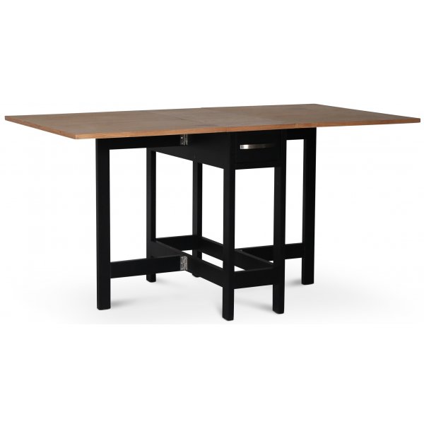 Matgrupp; Slagbord med 4 st pinnstolar - Svart / Ek - Fr + 3.00 x Mbeltassar