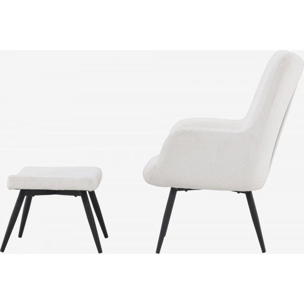 Fauteuil Como en bouclé blanc Fauteuil Como en bouclé blanc