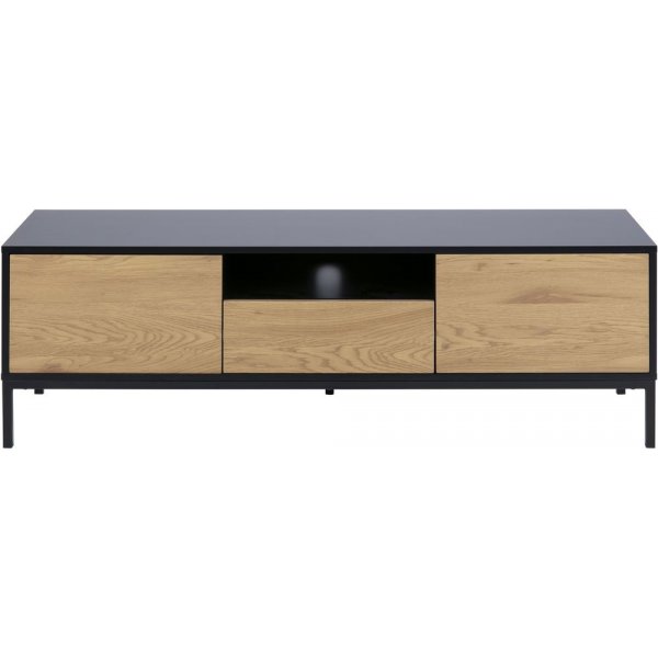 Seaford TV-bnk 140 cm - Svart/ek