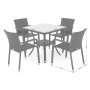 Matgrupp Sumba bord + 4 stolar & sittdynor - Beige melerad