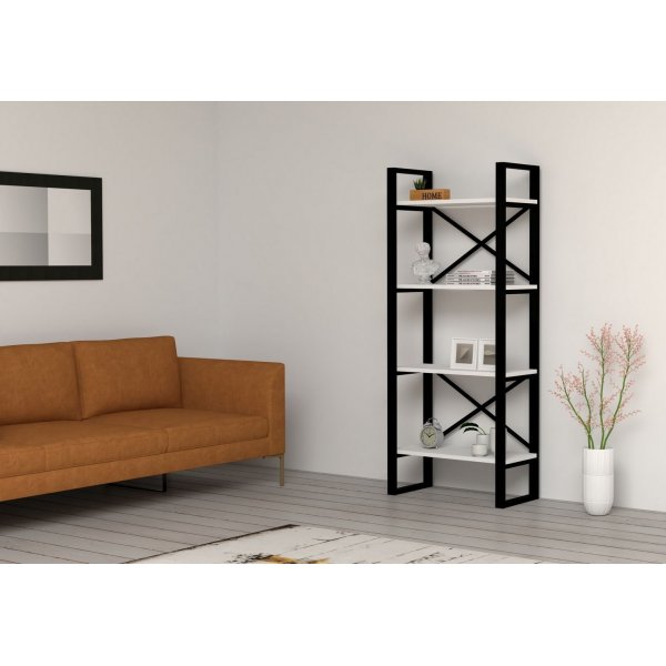 Bibliothèque moderne Alaro - Blanc/noir Bibliothèque moderne Alaro - Blanc/noir