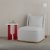 Table d\\\'appoint Lunar 40 x 40 cm - Blanc/rouge