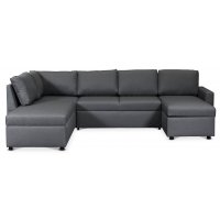 Dream bäddsoffa med förvaringar (U-soffa) vänster - Mörkgrå (tyg) Dream bäddsoffa med förvaringar (U-soffa) vänster - Mörkgrå (tyg)