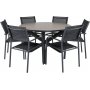 Llama utematgrupp med 6 st Santorini stolar - Svart/Brun