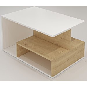 Table basse Vera 90 x 60 cm - Blanc/chne