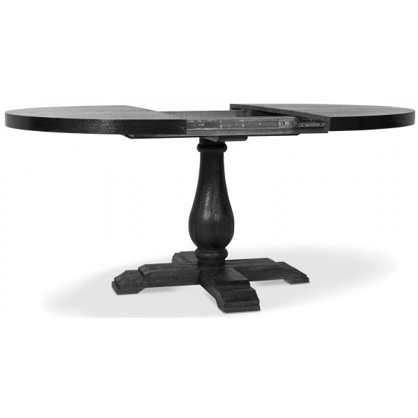 Lamier runt förlängningsbart matbord i svartbetsad ask Lamier runt förlängningsbart matbord i svartbetsad ask