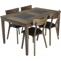 Habo matgrupp inkl. 4 st Ekeby stolar - Ek/granit Habo matgrupp inkl. 4 st Ekeby stolar - Ek/granit