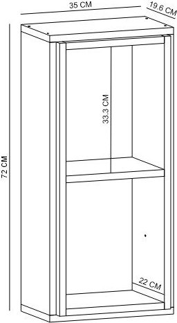 Zera wandplank - Saffier eiken/wit Zera wandplank - Saffier eiken/wit