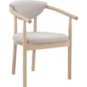 Ryan matstol - Beige boucle/vitpigmenterad ek Ryan matstol - Beige boucle/vitpigmenterad ek