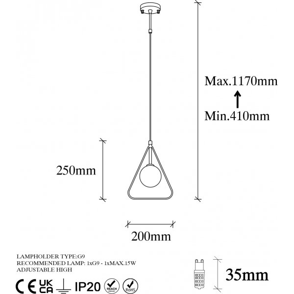 Geometri taklampa 11085 - Svart/vit Geometri taklampa 11085 - Svart/vit