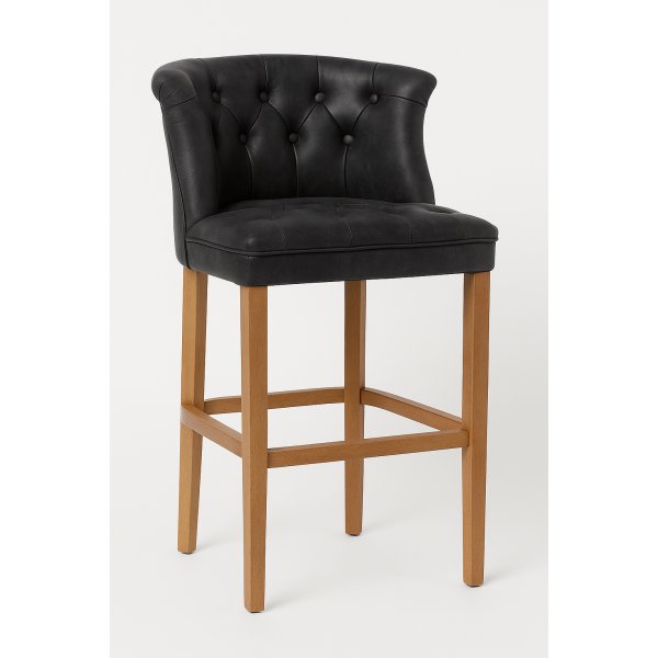 Lexington Milton barstol - Svart lderimitation