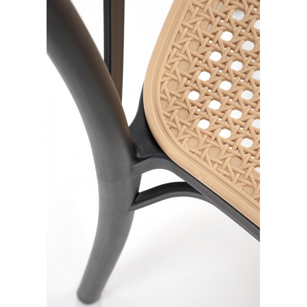 Chaise de salle  manger empilable Cadeira 512 - Noir/rotin