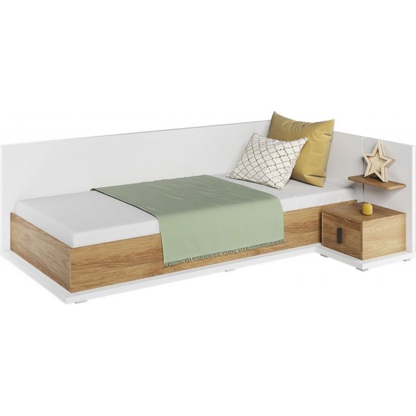 Simi bed rechts 90 x 200 cm - Wit/hickory Simi bed rechts 90 x 200 cm - Wit/hickory