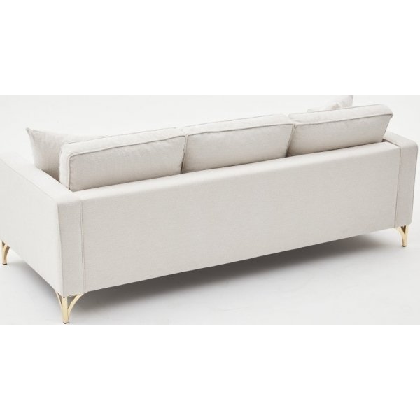 Canapé 3 places Berlin - Blanc crème/or Canapé 3 places Berlin - Blanc crème/or