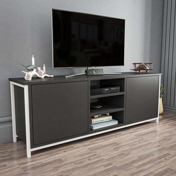 Otis TV-bänk - Vit/antracit Otis TV-bänk - Vit/antracit