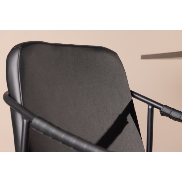 Tabouret de bar torsad - PU noir