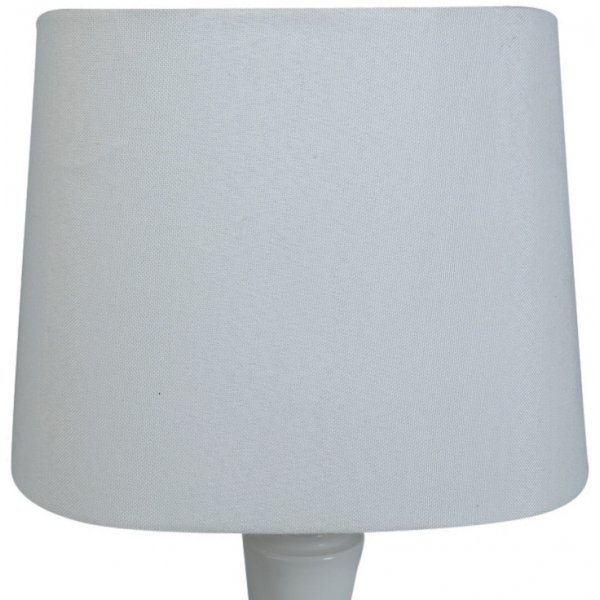 Oval lampskrm 27x18 cm - Vit (grovt linne)