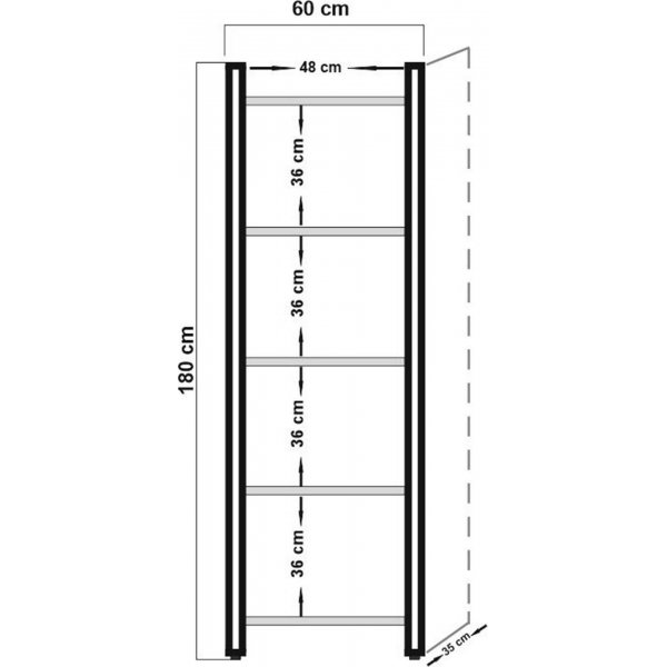 Bibliothèque Cosmo Penta - Pin/noir Bibliothèque Cosmo Penta - Pin/noir