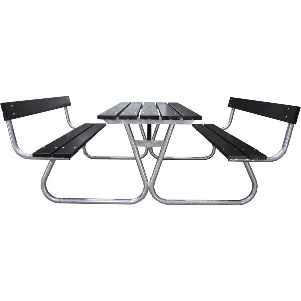 Stabiele bankenset met rugleuning - Zwart