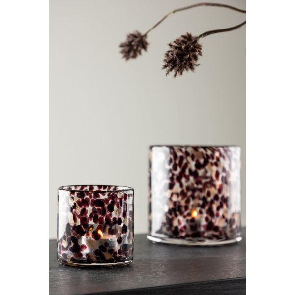 Glora lykta Ø8 cm - Svart/Vit Glora lykta Ø8 cm - Svart/Vit