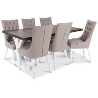 Provence Matgrupp med 6 st Tuva Dense stolar med beige tyg Provence Matgrupp med 6 st Tuva Dense stolar med beige tyg