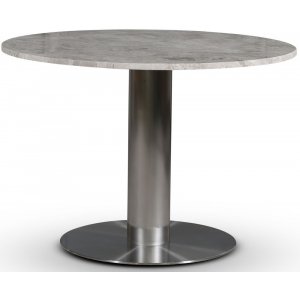 SOHO matbord i marmor 105 cm - Borstat aluminium / Grbeige marmor