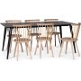 Dipp matgrupp; matbord 180x90 cm med 6 st Castor pinnstolar i whitewash