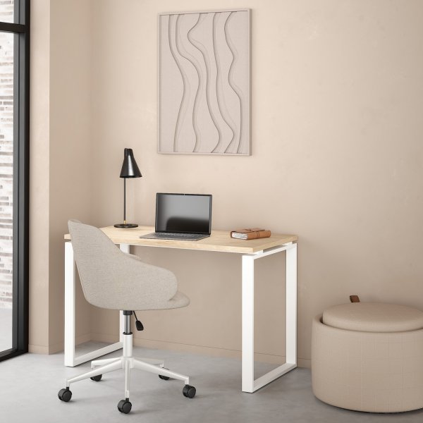 Bureau Sign 120 cm - Blanc/hickory