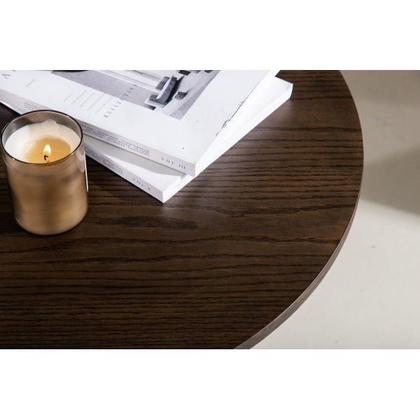 Table basse Ø80 cm en daim - Olivia Table basse Ø80 cm en daim - Olivia