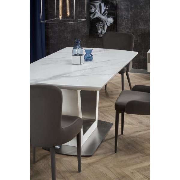 Table  manger Risk 160-200 cm - Marbre blanc